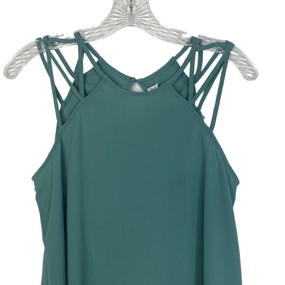 Pink Rose Strappy Shirt Sleeveless Womens Medium Dusty Jade New - Picture 3 of 10